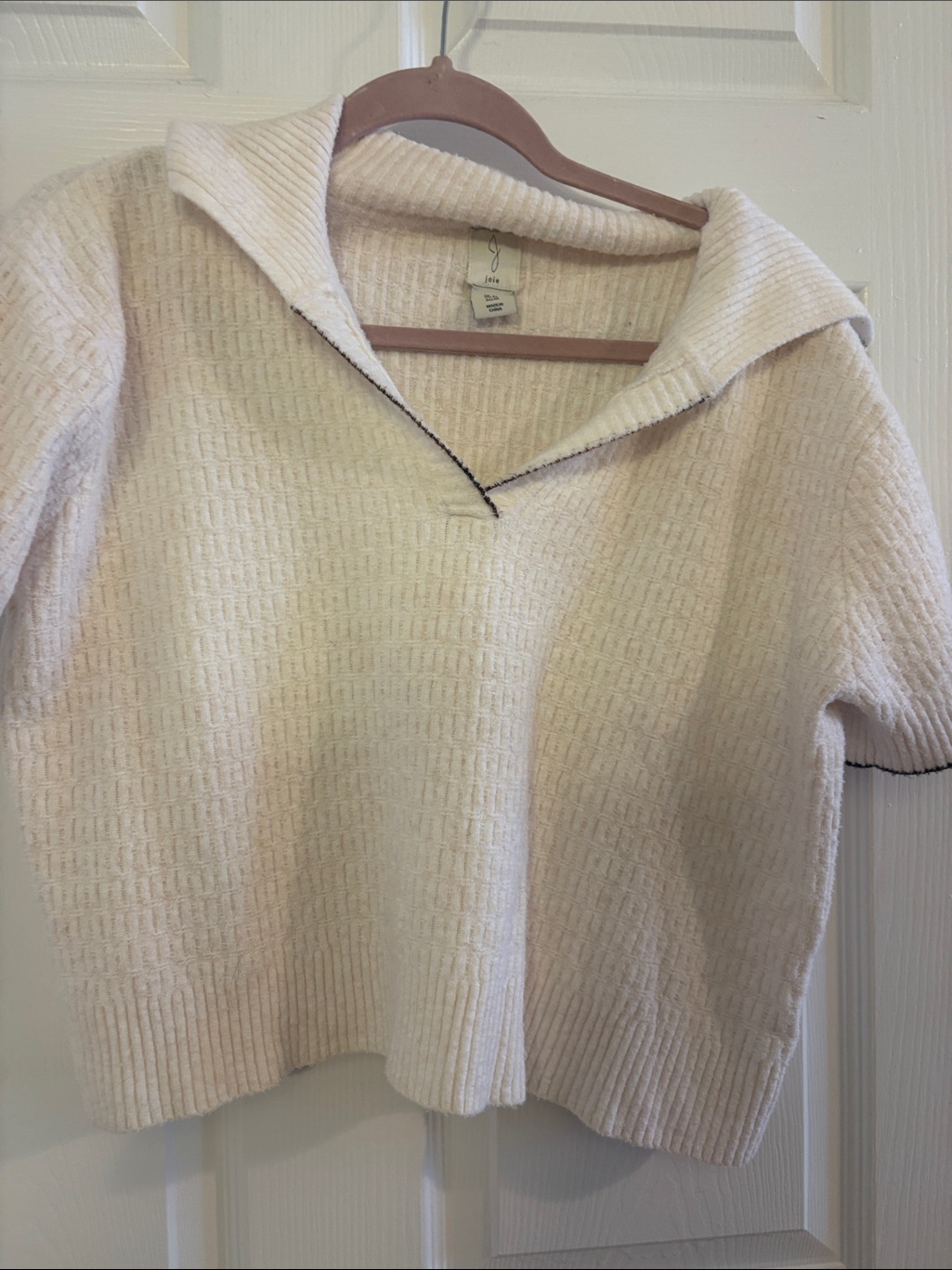 Joie Cream V-Neck Collar Knit Sweater